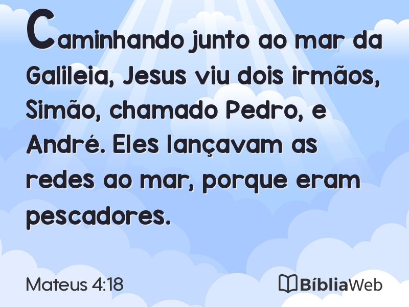 Mateus 4:18 em imagem para compartilhar