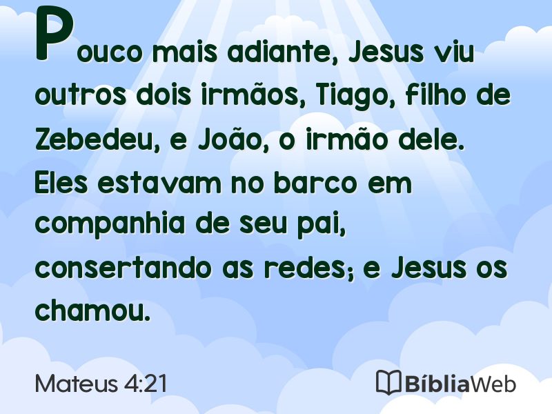 Mateus 4:21 em imagem para compartilhar