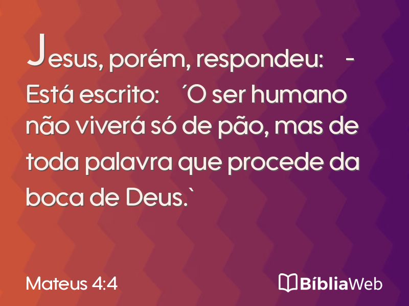Mateus 4:4 em imagem para compartilhar