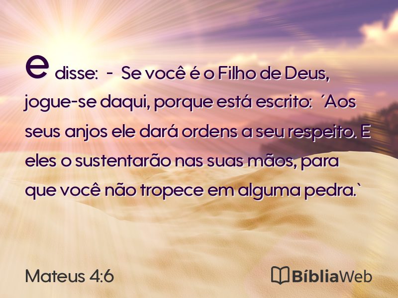 Mateus 4:6 em imagem para compartilhar