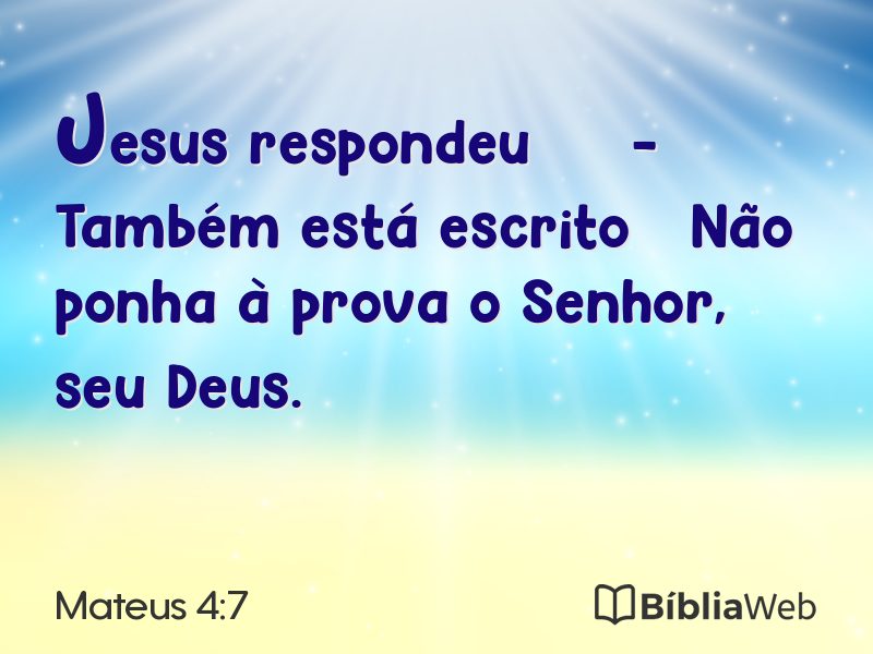 Mateus 4:7 em imagem para compartilhar