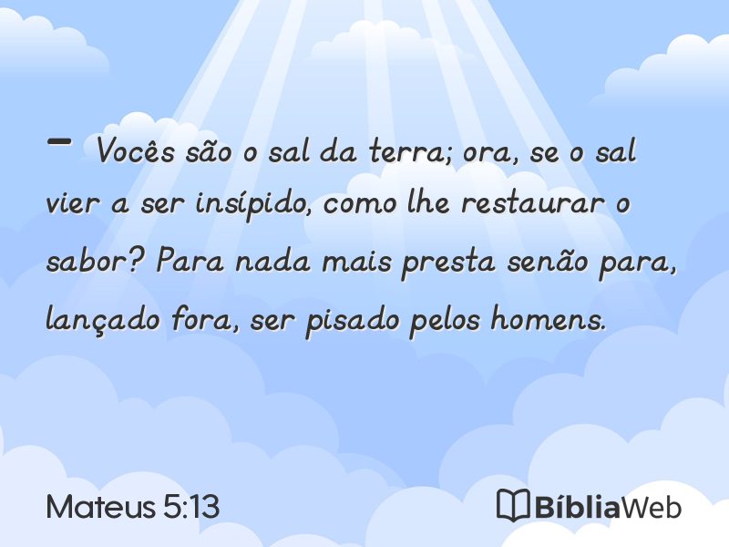 Mateus 5:13 em imagem para compartilhar