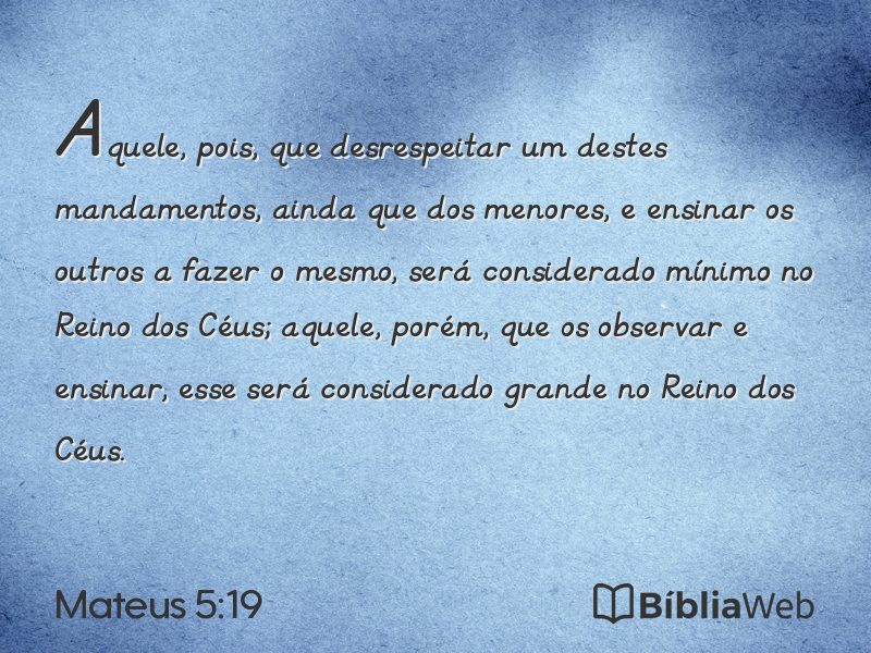 Mateus 5:19 em imagem para compartilhar