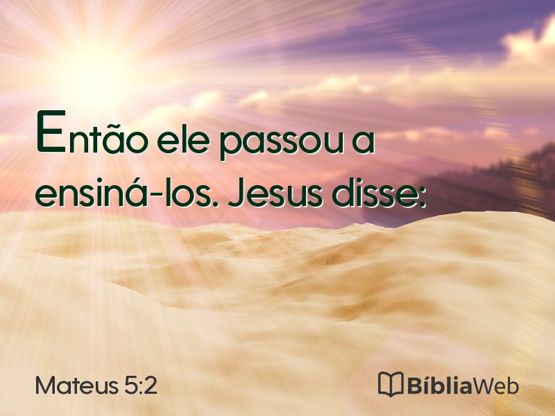 Mateus 5:2 em imagem para compartilhar
