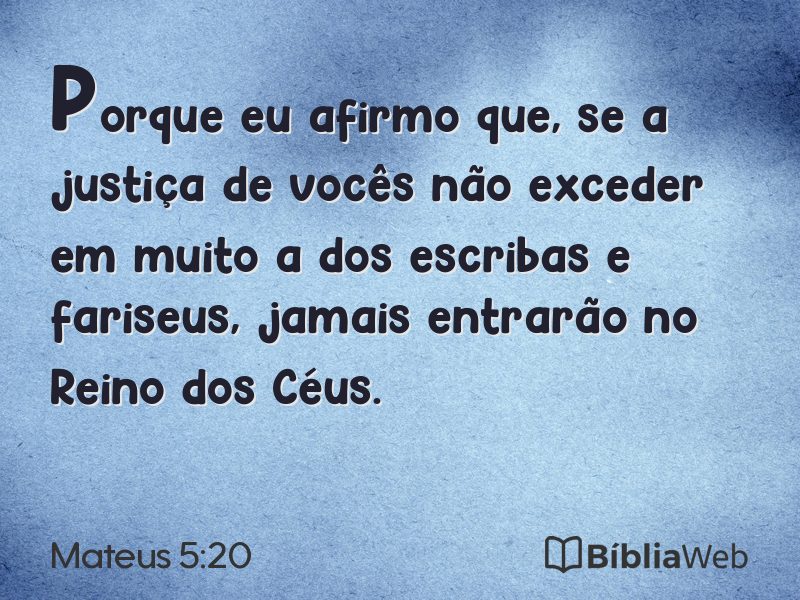 Mateus 5:20 em imagem para compartilhar