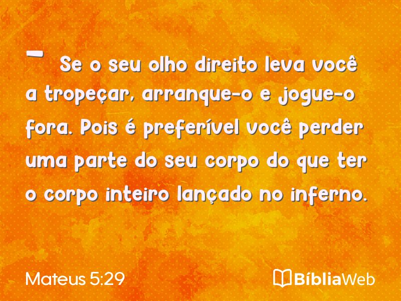 Mateus 5:29 em imagem para compartilhar
