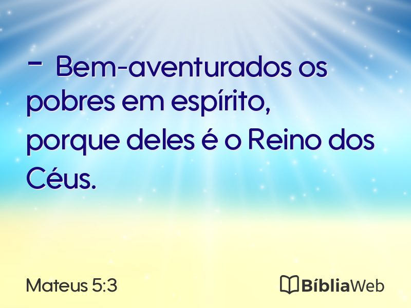 Mateus 5:3 em imagem para compartilhar
