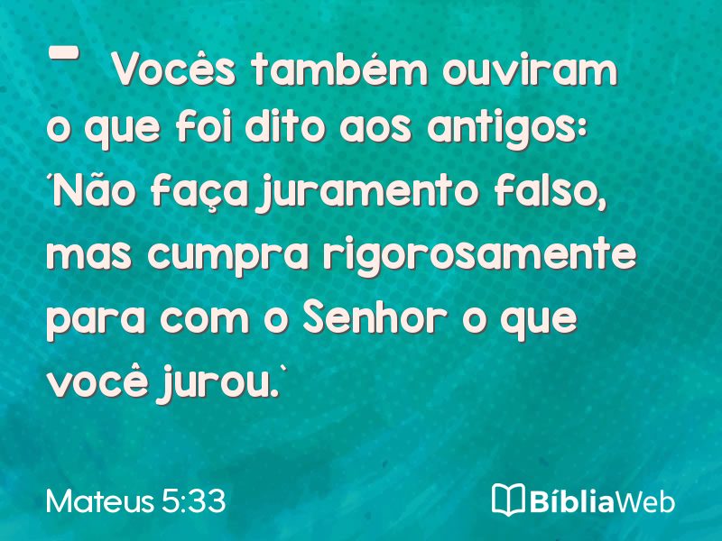 Mateus 5:33 em imagem para compartilhar