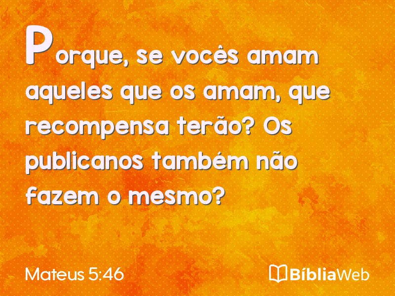 Mateus 5:46 em imagem para compartilhar