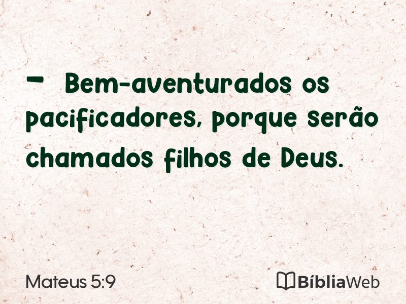 Mateus 5:9 em imagem para compartilhar