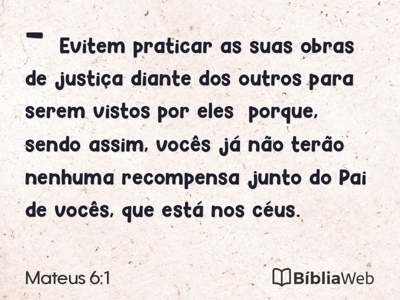 Mateus 6:1 em imagem para compartilhar