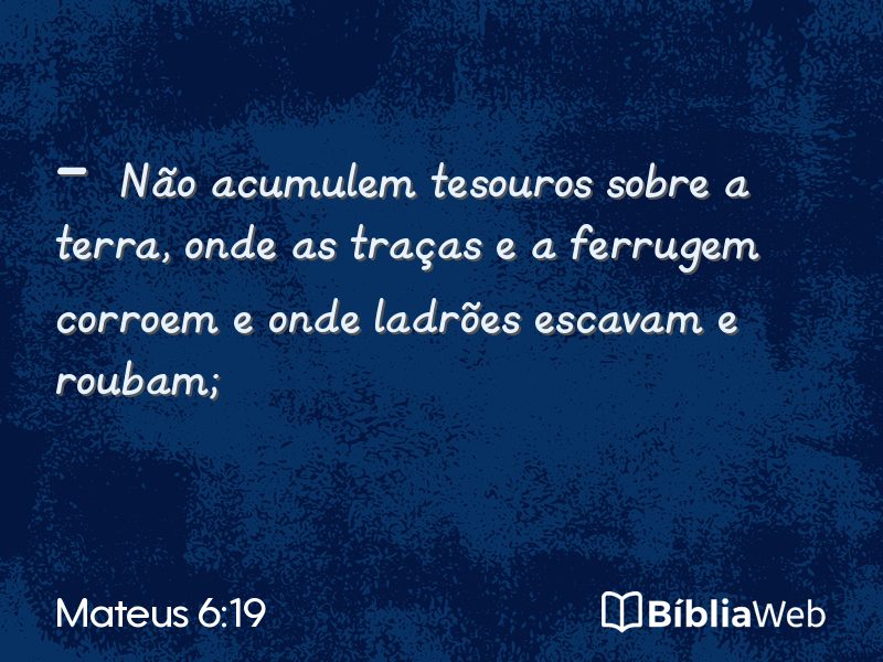 Mateus 6:19 em imagem para compartilhar