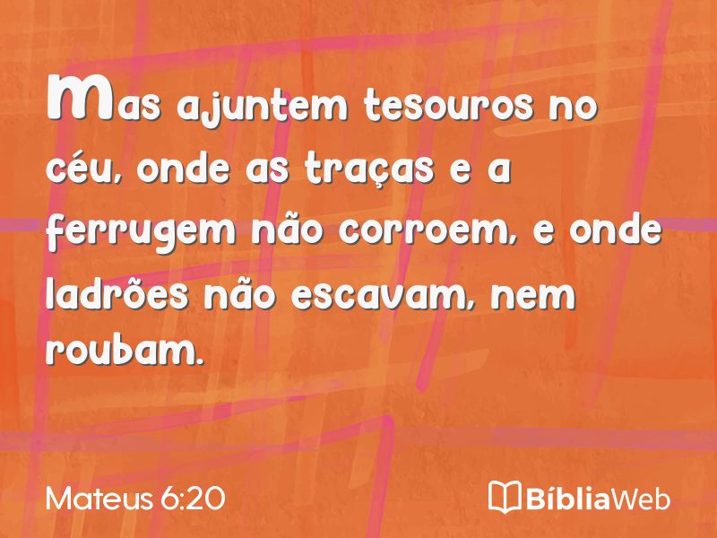 Mateus 6:20 em imagem para compartilhar