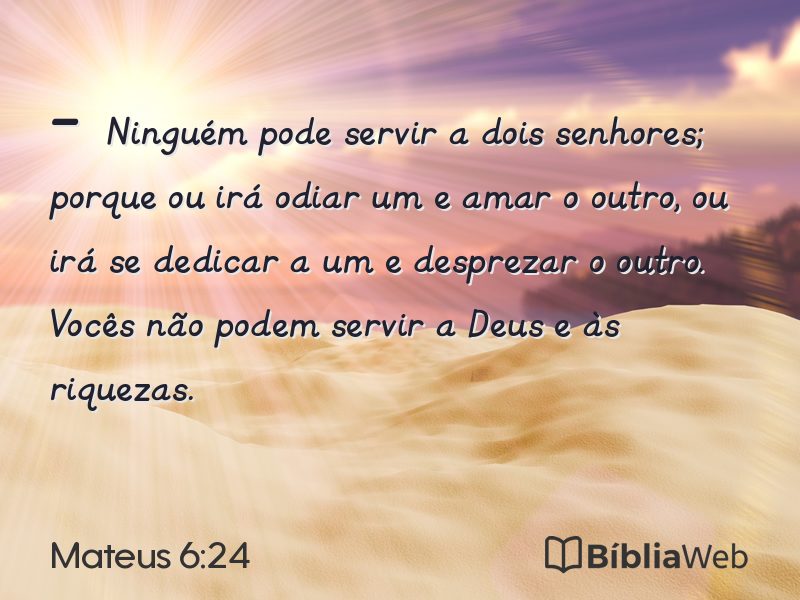 Mateus 6:24 em imagem para compartilhar