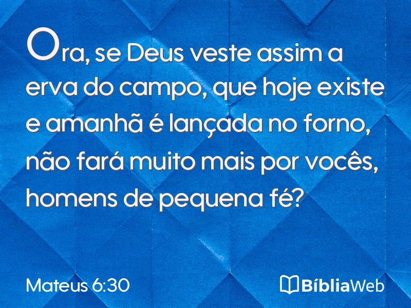 Mateus 6:30 em imagem para compartilhar