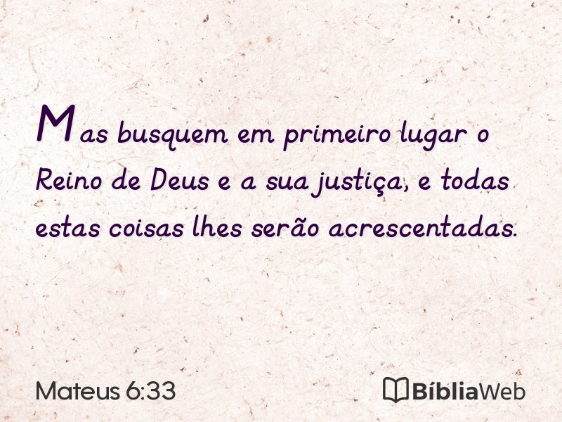 Mateus 6:33 em imagem para compartilhar