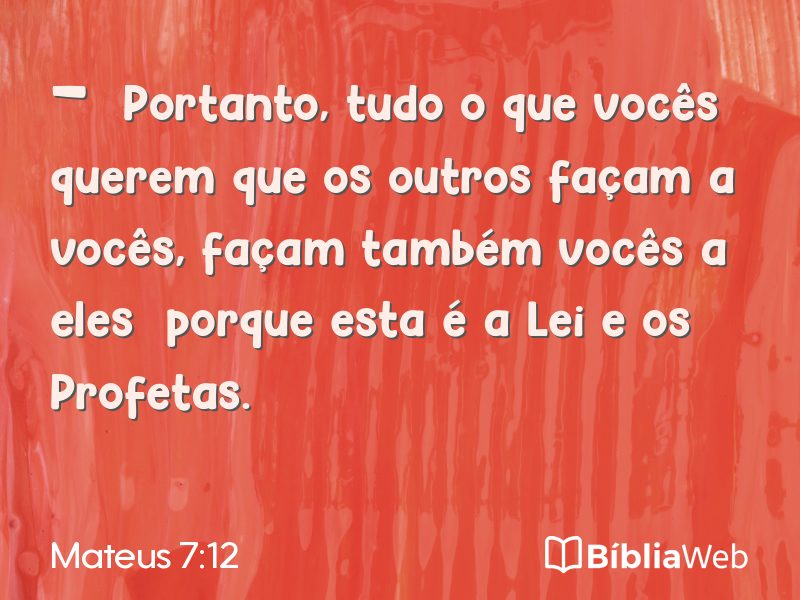 Mateus 7:12 em imagem para compartilhar