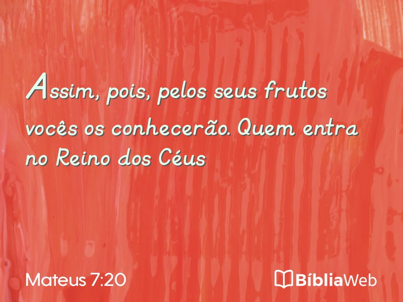 Mateus 7:20 em imagem para compartilhar