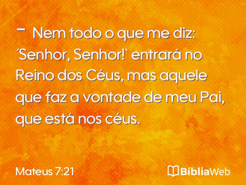 Mateus 7:21 em imagem para compartilhar