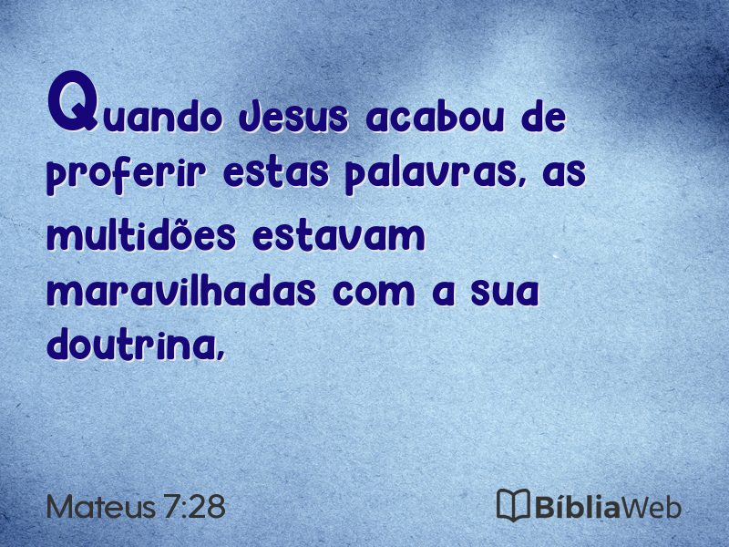 Mateus 7:28 em imagem para compartilhar
