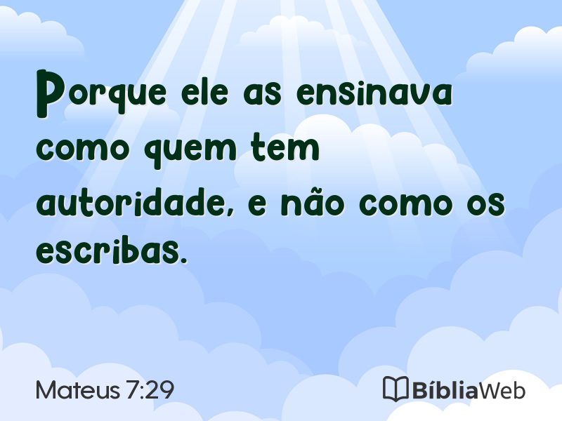 Mateus 7:29 em imagem para compartilhar