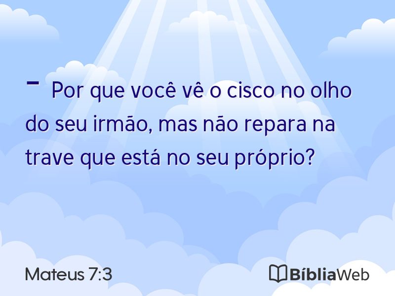 Mateus 7:3 em imagem para compartilhar