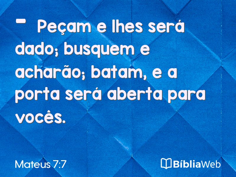 Mateus 7:7 em imagem para compartilhar