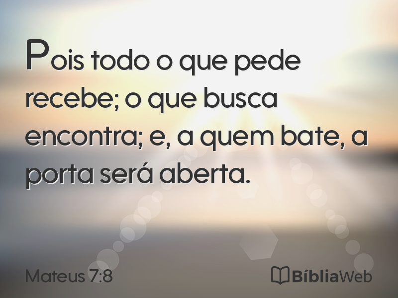 Mateus 7:8 em imagem para compartilhar