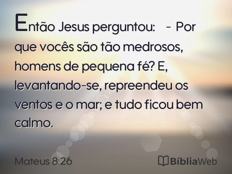 Mateus 8:26 em imagem para compartilhar
