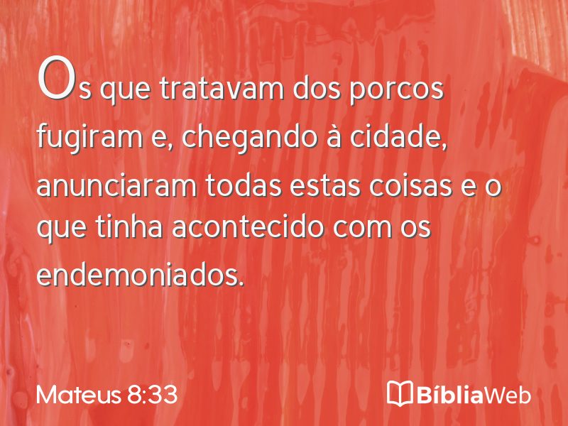 Mateus 8:33 em imagem para compartilhar