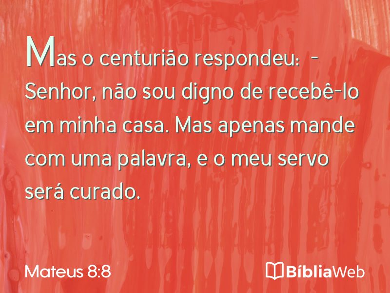 Mateus 8:8 em imagem para compartilhar