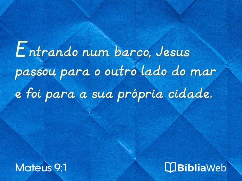 Mateus 9:1 em imagem para compartilhar