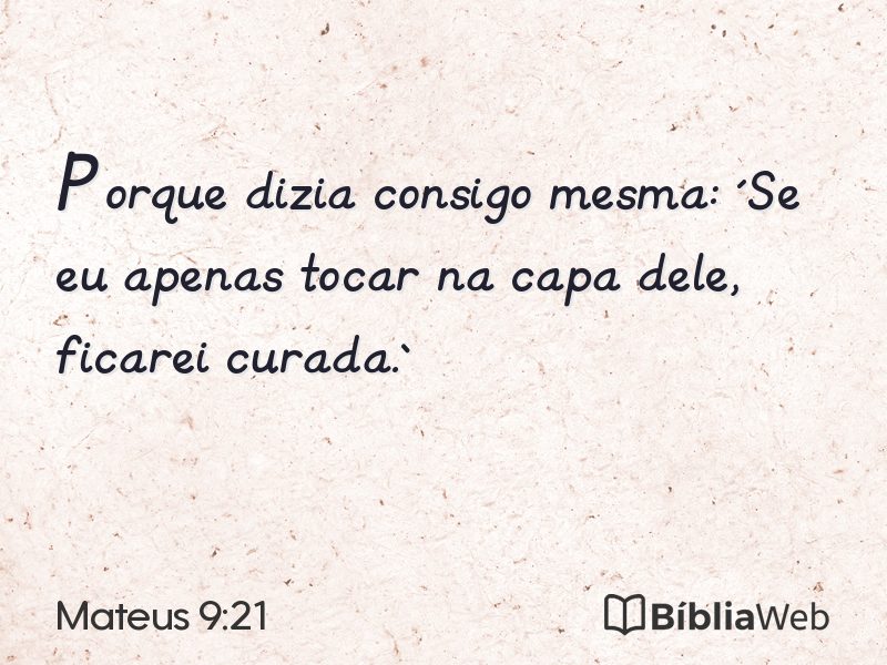 Mateus 9:21 em imagem para compartilhar