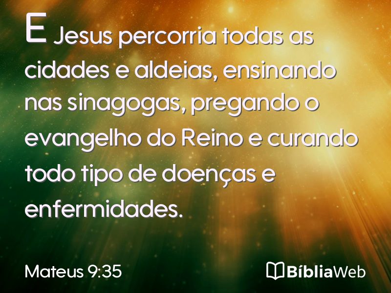 Mateus 9:35 em imagem para compartilhar