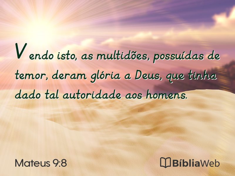 Mateus 9:8 em imagem para compartilhar