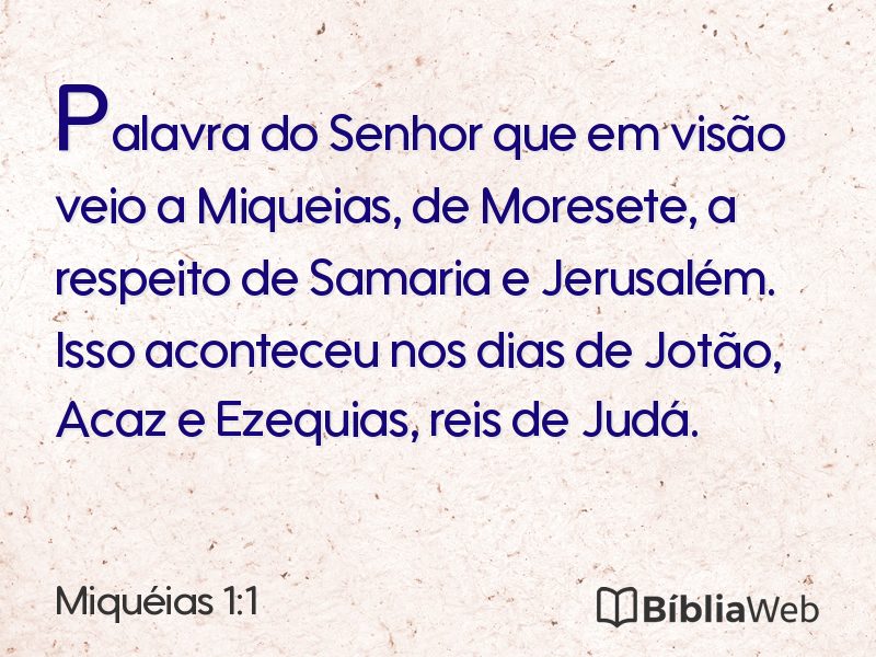 Miquéias 1:1 em imagem para compartilhar