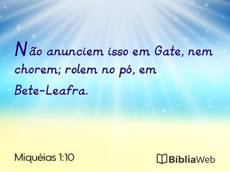 Miquéias 1:10 em imagem para compartilhar