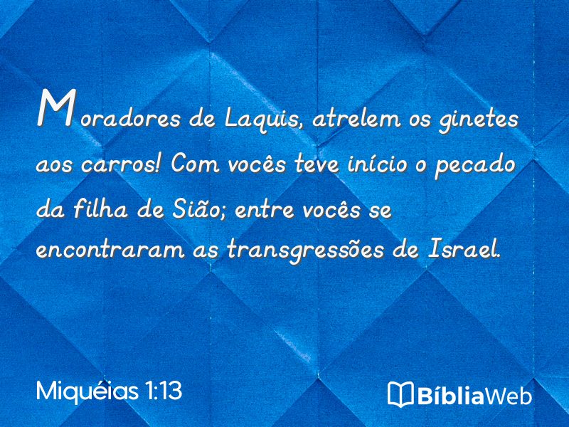 Miquéias 1:13 em imagem para compartilhar