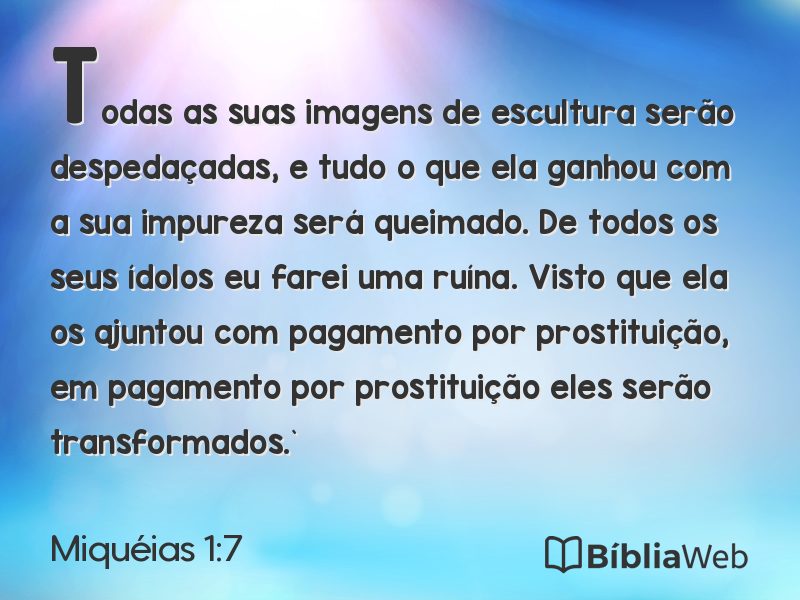 Miquéias 1:7 em imagem para compartilhar