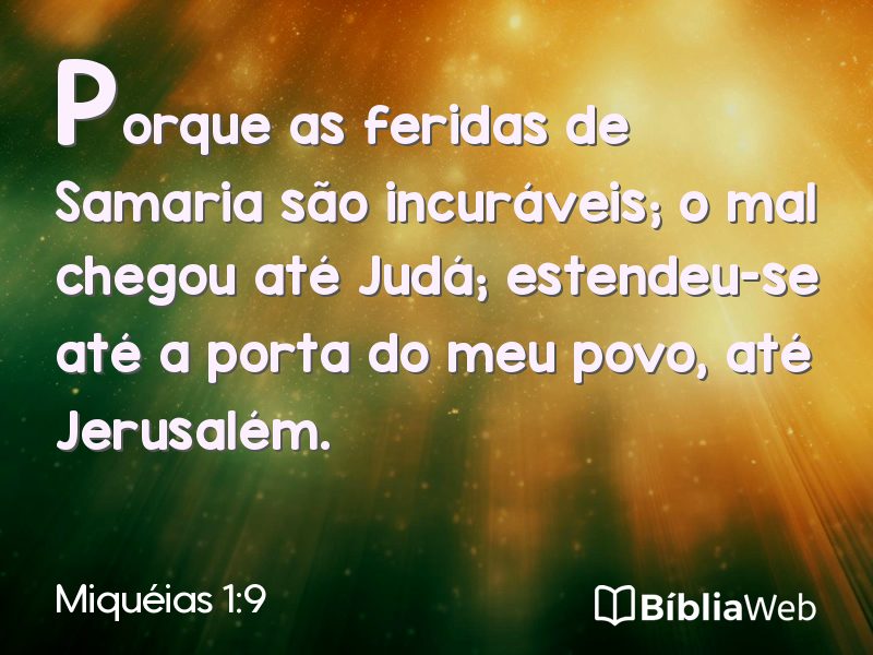 Miquéias 1:9 em imagem para compartilhar