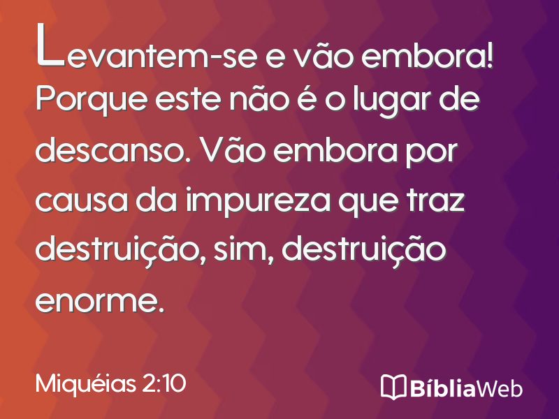 Miquéias 2:10 em imagem para compartilhar