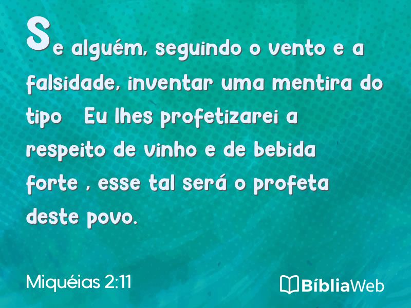 Miquéias 2:11 em imagem para compartilhar