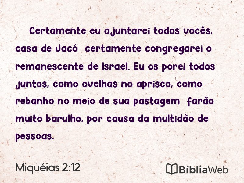 Miquéias 2:12 em imagem para compartilhar