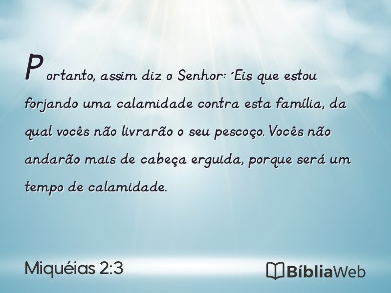 Miquéias 2:3 em imagem para compartilhar