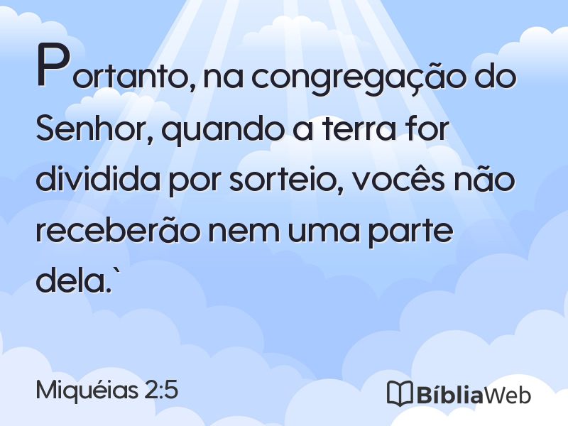 Miquéias 2:5 em imagem para compartilhar
