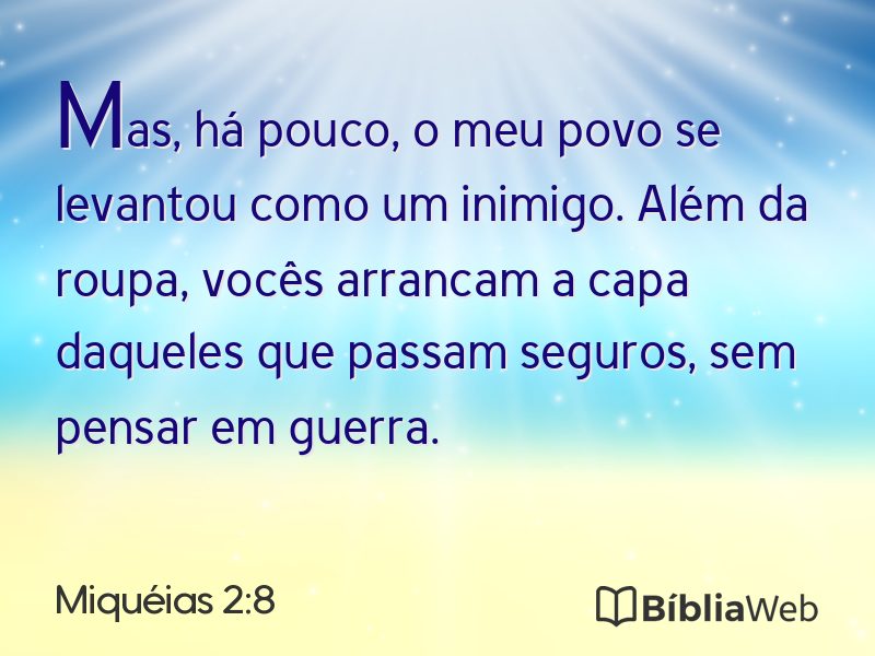 Miquéias 2:8 em imagem para compartilhar