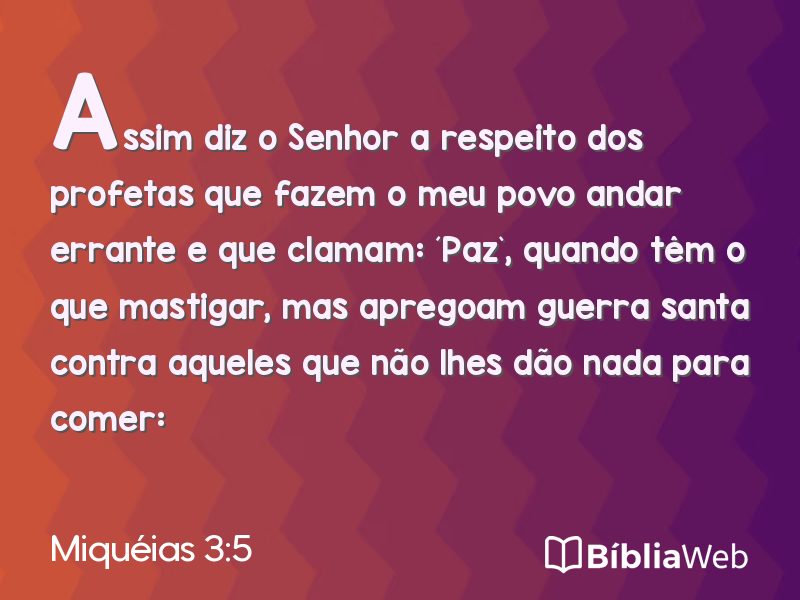 Miquéias 3:5 em imagem para compartilhar