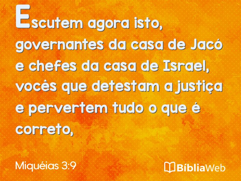 Miquéias 3:9 em imagem para compartilhar