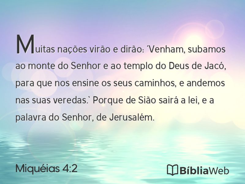 Miquéias 4:2 em imagem para compartilhar