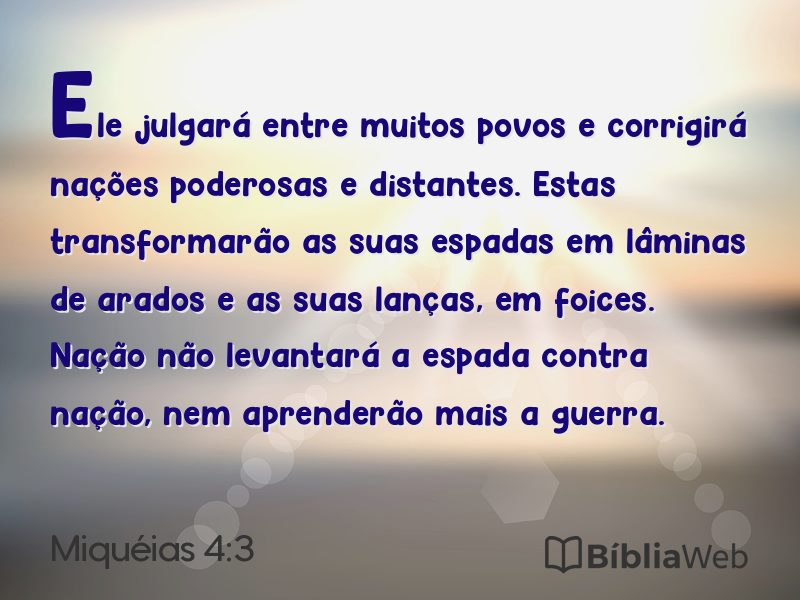 Miquéias 4:3 em imagem para compartilhar